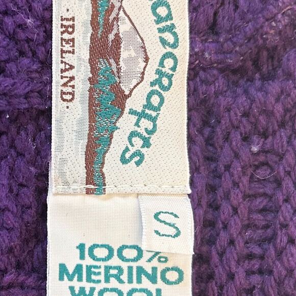 ARAN CRAFTS Hooded Long Cardigan Sweater S - Picture 8 of 14